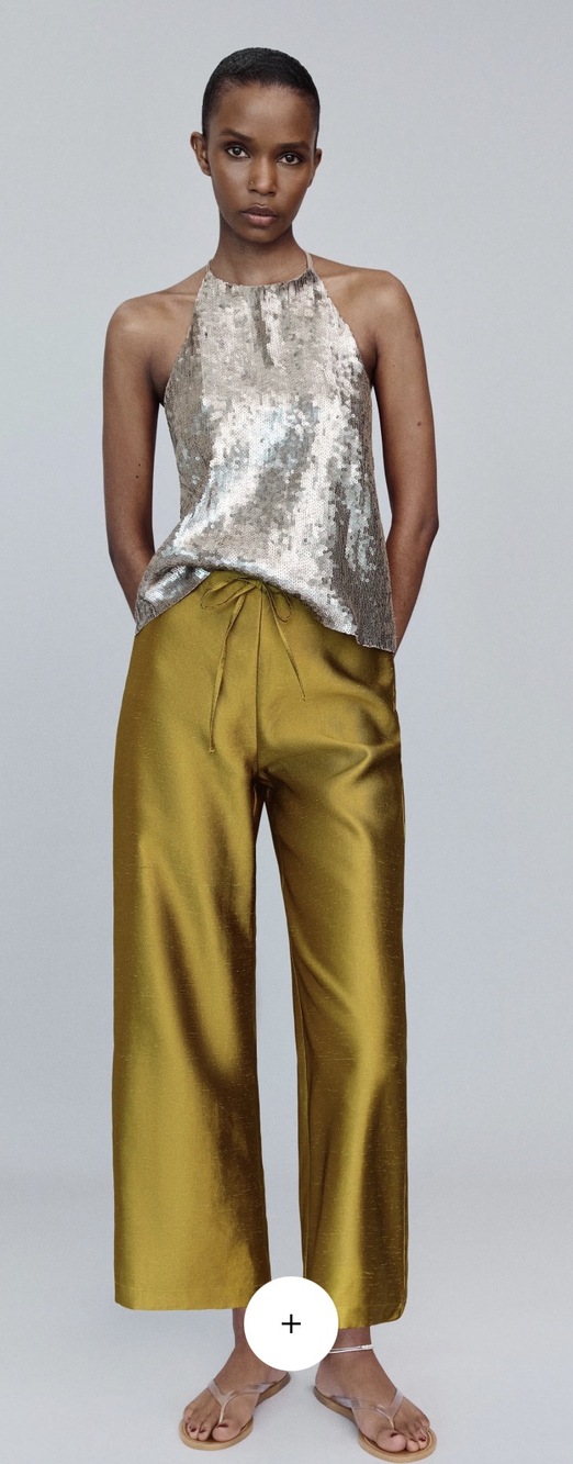 Reformation Olina Cropped Pant Green - Size L